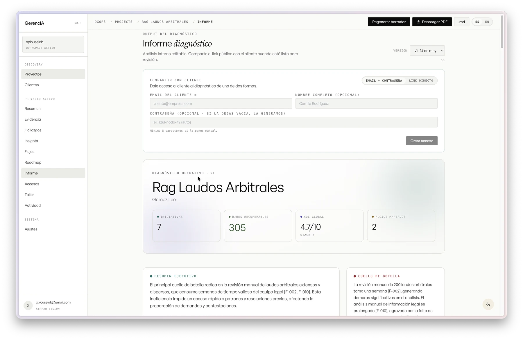 GerencIA · flujos visuales del proceso operativo